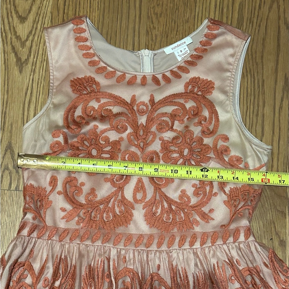 Sundance Love at First Sight Thule Embroidered Lace Overlay Sleeveless Dress - Picture 5 of 12